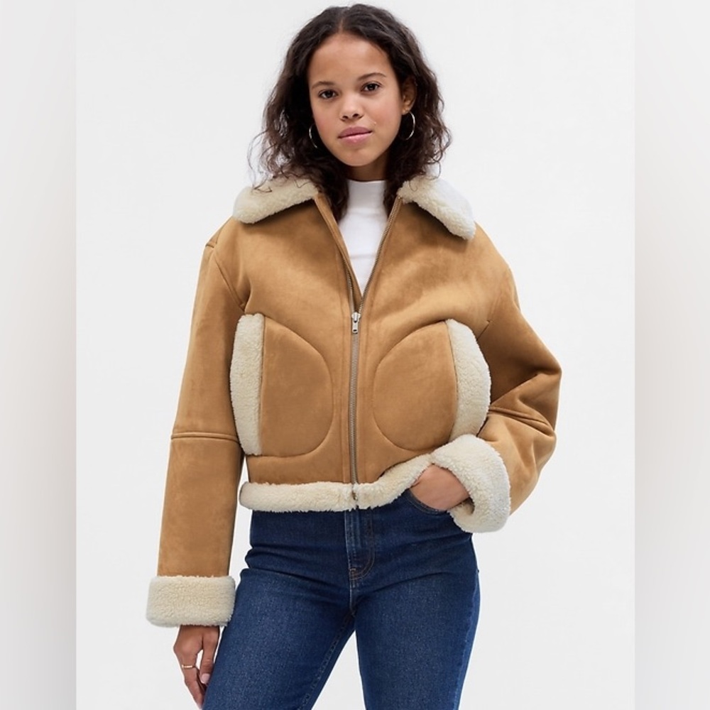 NWT Vegan Suede Sherpa Jacket from Gap